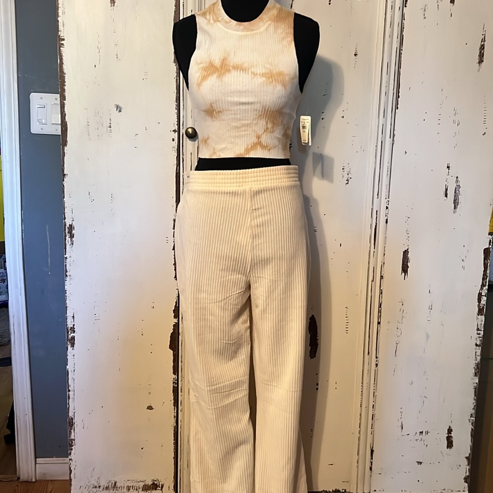 Aerie Cream Pants Soft Knit - Picture 10 of 10